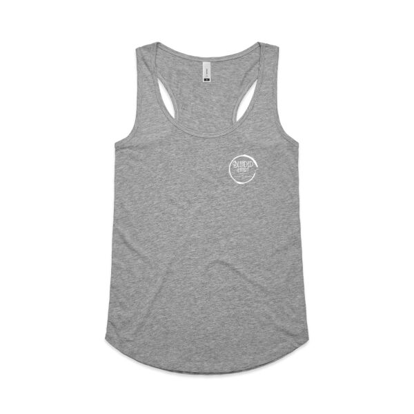 Blended Eatery White Logo - Womens Yes Racerback Singlet Thumbnail