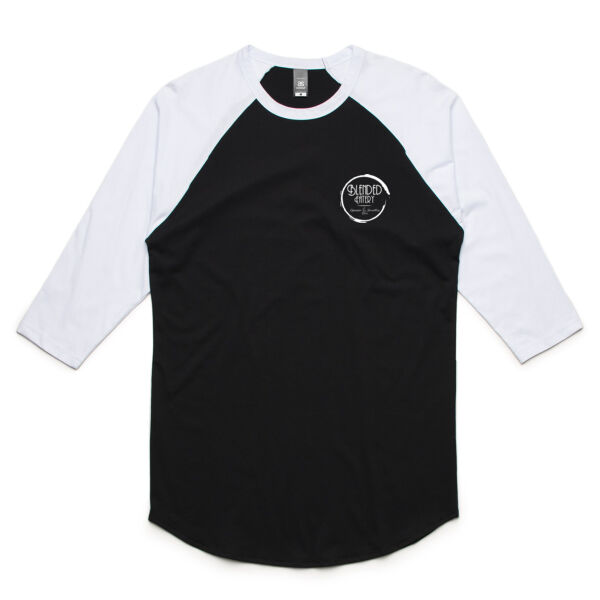 Blended Eatery White Logo - Unisex Raglan Tee Thumbnail